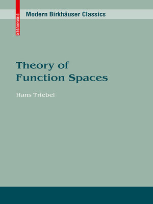 cover image of Theory of Function Spaces